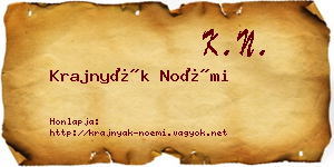 Krajnyák Noémi névjegykártya